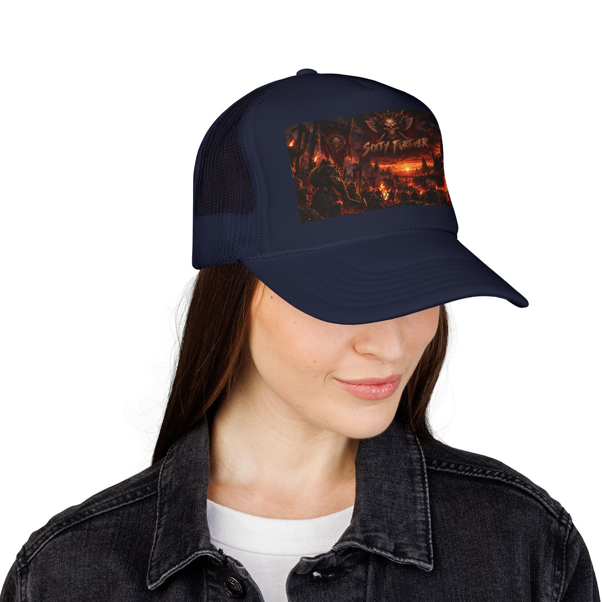 Foam Trucker Hat — Dark Fantasy 'Satanic' Apocalypse Graphic Cap