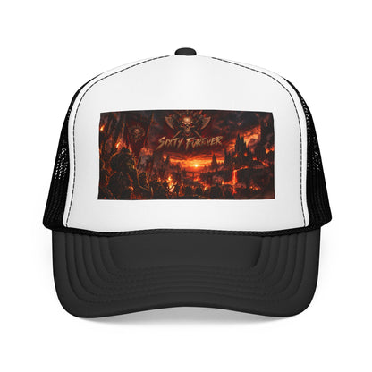 Foam Trucker Hat — Dark Fantasy 'Satanic' Apocalypse Graphic Cap