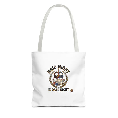 Raid Night Is Date Night Tote Bag — Military Police Themed Canvas Tote