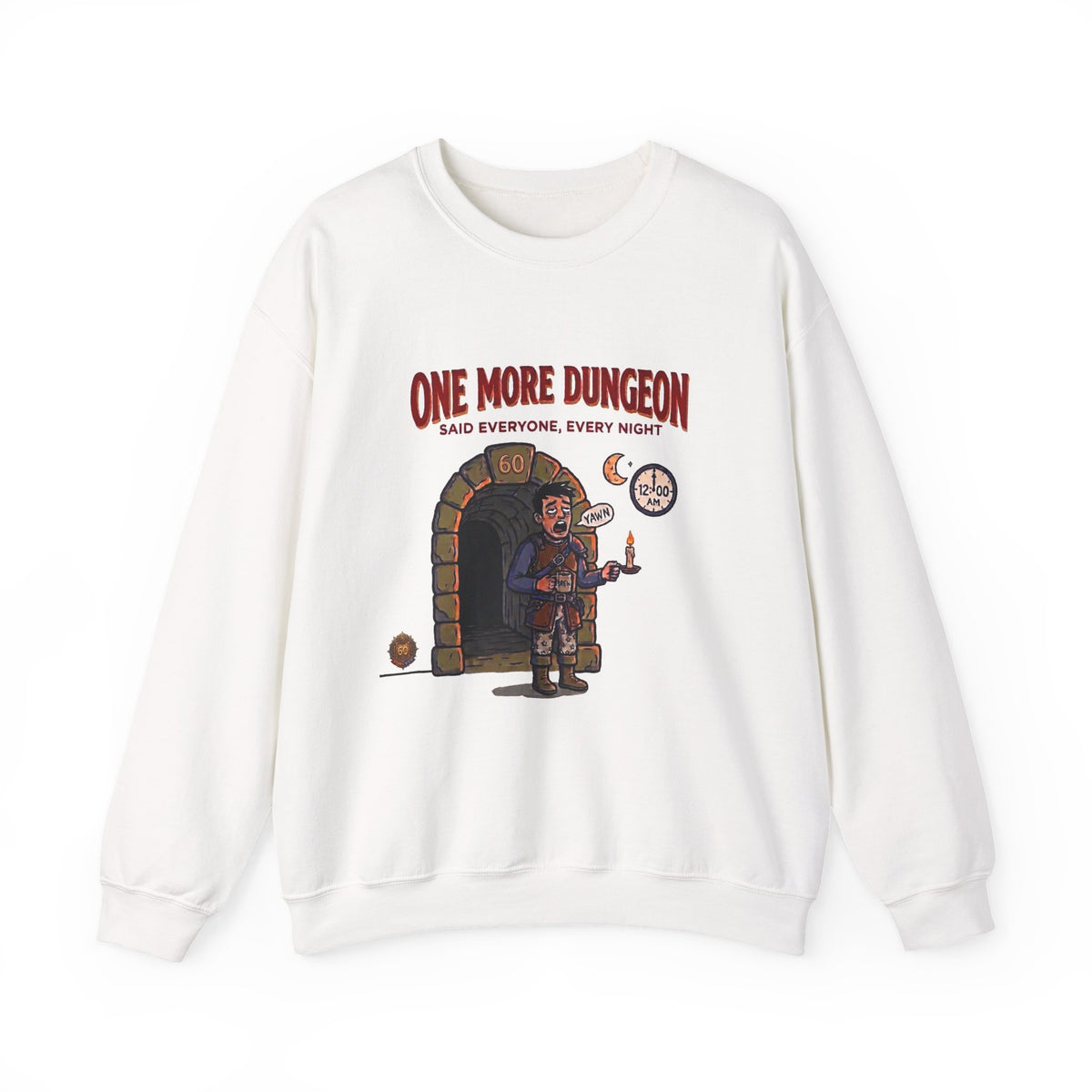 One More Dungeon Graphic Sweatshirt — Funny RPG Gamer Crewneck