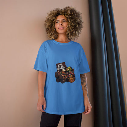 Gaming Champion T-Shirt — "Work Sucks... Let's Raid!" Funny MMO Raid Shirt
