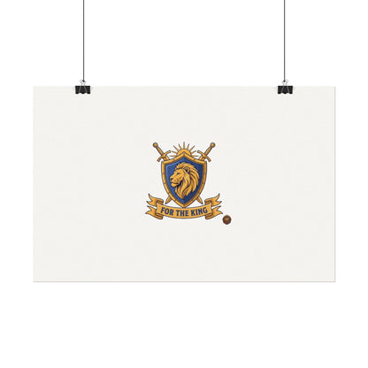 Lion Crest Watercolor Poster — 'Bow to the King' Matte Art Print