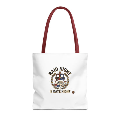Raid Night Is Date Night Tote Bag — Military Police Themed Canvas Tote