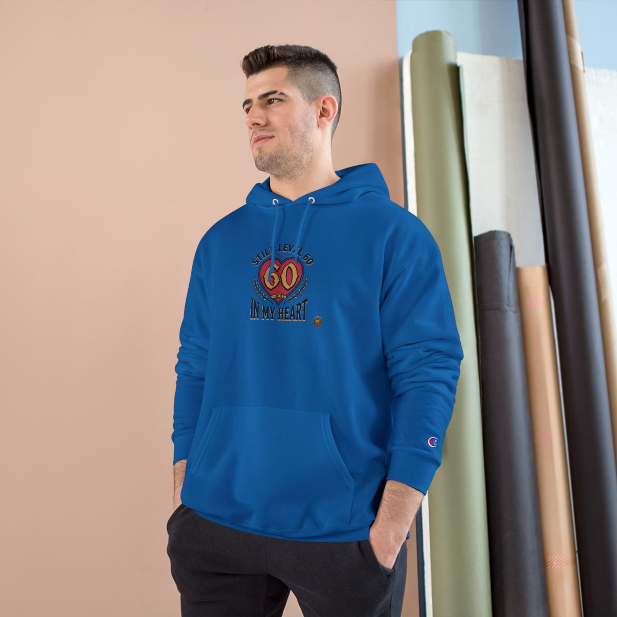 60th Birthday Hoodie - "Still 60 In My Heart" Champion-Style Pullover
