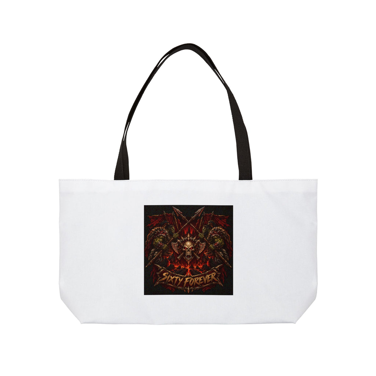 Weekender Tote Bag — 'Stay Forever' Gothic Skull Rocker Tote