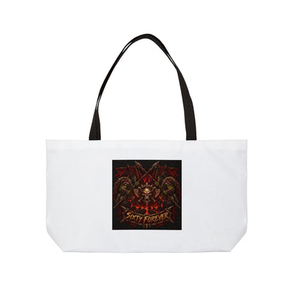 Weekender Tote Bag — 'Stay Forever' Gothic Skull Rocker Tote