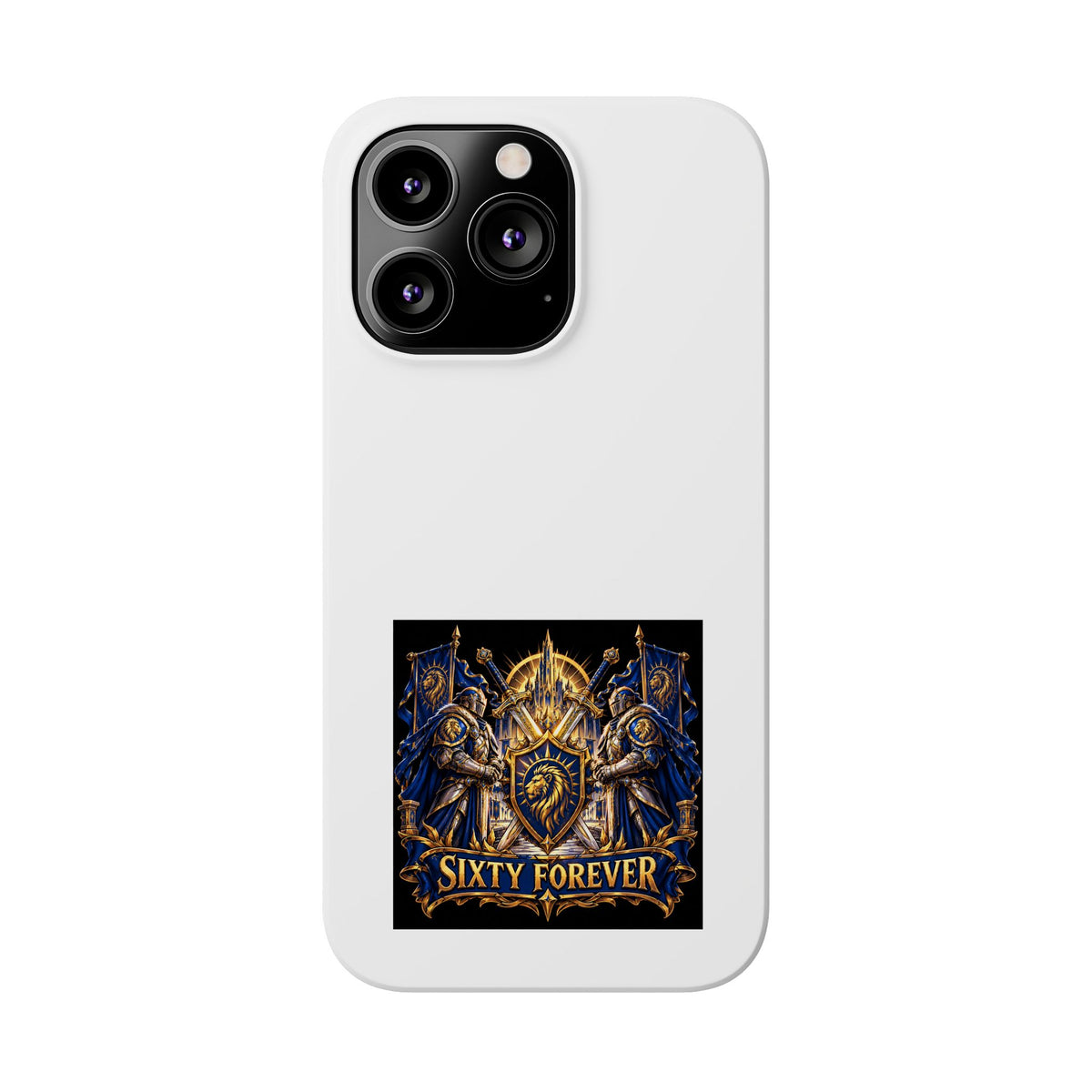 Slim Phone Case — "Sixty Forever" Shield Knight Graphic