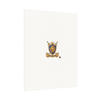 Lion Crest Watercolor Poster — 'Bow to the King' Matte Art Print