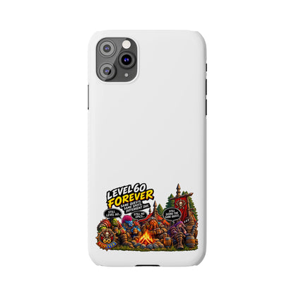 Level 60 Forever Slim Phone Case — Retro RPG Camping Gamer Design