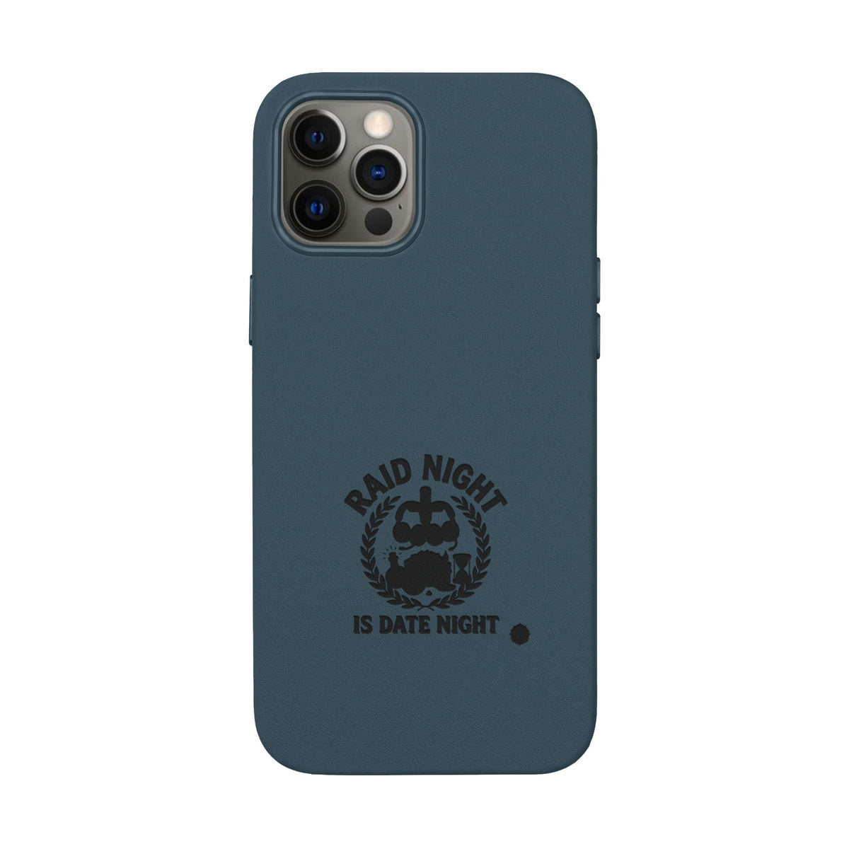 Engraved PU Leather Phone Case — 'Raid Night' Embossed Protective Cover
