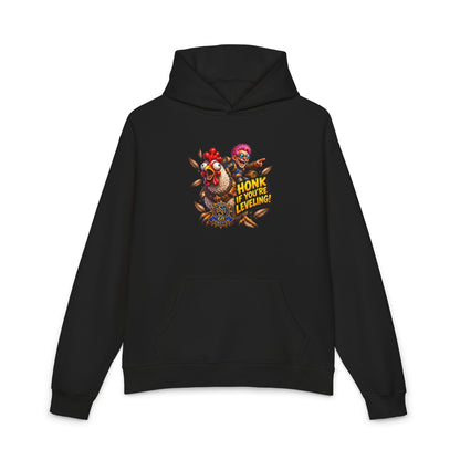 Honk If You’re Leveling Hoodie — Gamer Clown Retro Graphic Hoodie