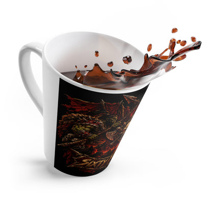 Latte Mug — Heavy Metal Skull & Swords Coffee Cup ("Sixty Forever")