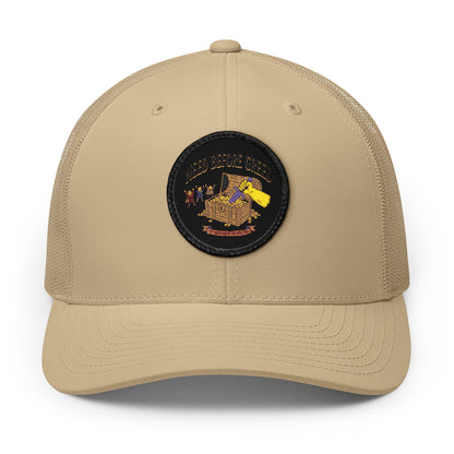 Embroidered Trucker Cap — 'Need Before Greed' Patch