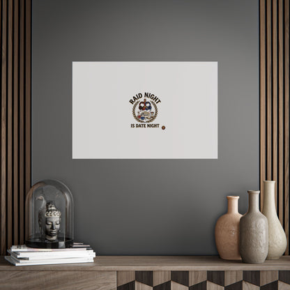 Poster – "Raid Night Is Date Night" Vintage Motorcycle Emblem