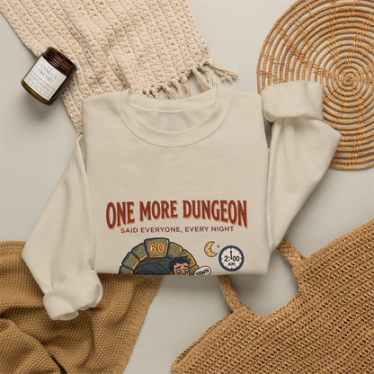 One More Dungeon Crewneck Sweatshirt — Gamer RPG Adventure Pullover