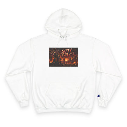 Champion Hoodie — 'Sixty Forever' Retro Horror Graphic Hoodie