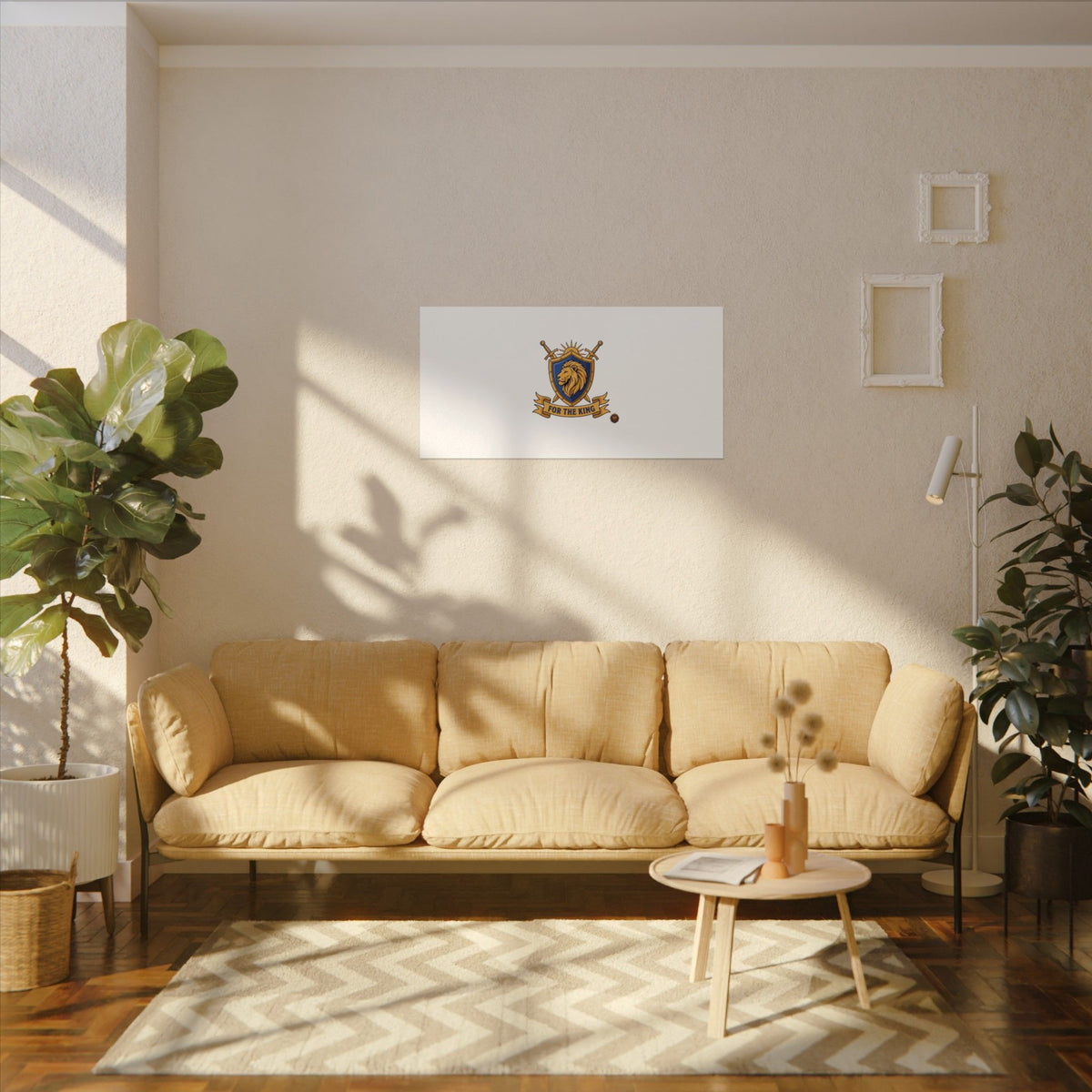Lion Crest Watercolor Poster — 'Bow to the King' Matte Art Print