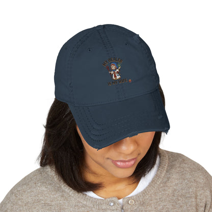 Distressed Embroidered Dad Hat - Native American Chief Design