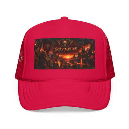 Foam Trucker Hat — Dark Fantasy 'Satanic' Apocalypse Graphic Cap