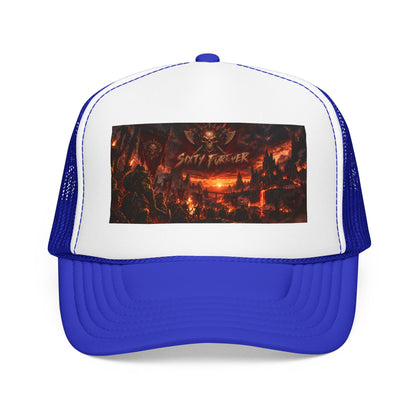 Foam Trucker Hat — Dark Fantasy 'Satanic' Apocalypse Graphic Cap