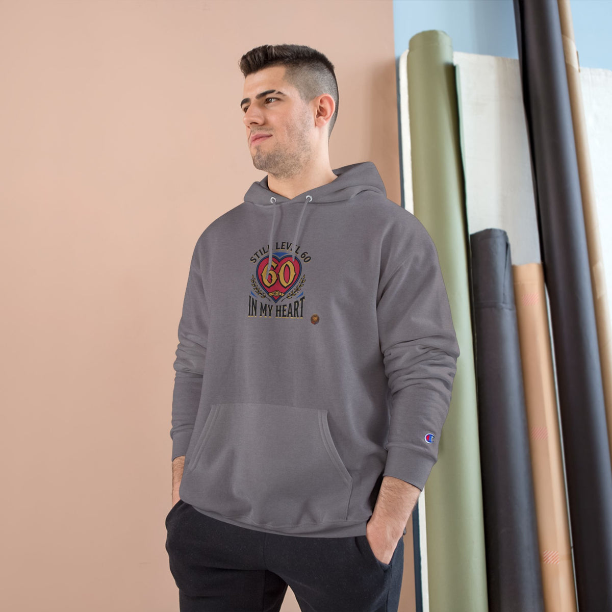 60th Birthday Hoodie - "Still 60 In My Heart" Champion-Style Pullover