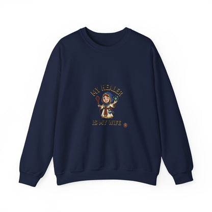 My Healer Is My Wife Sweatshirt — Cute RPG Medic Wife Crewneck