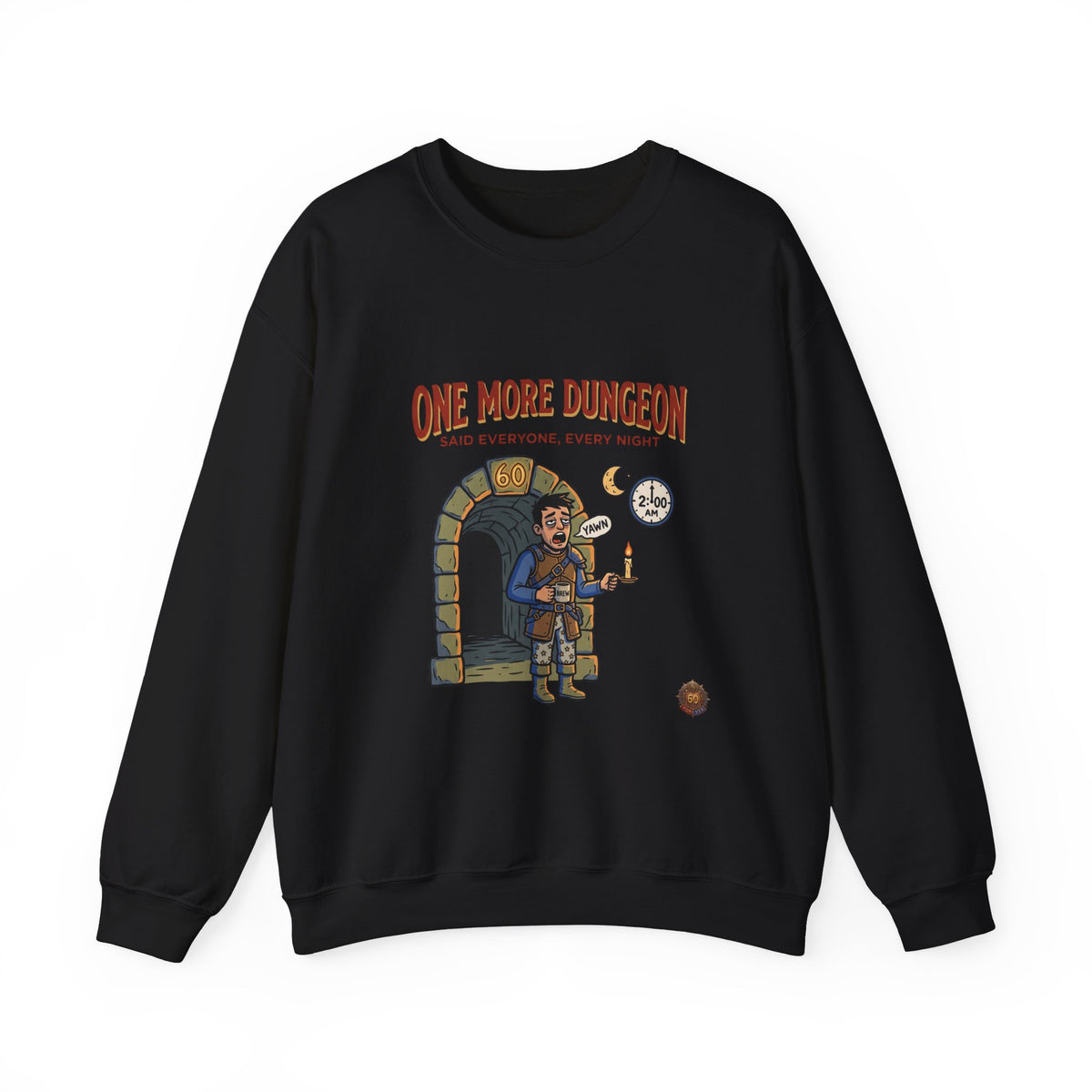 One More Dungeon Crewneck Sweatshirt — Gamer RPG Adventure Pullover