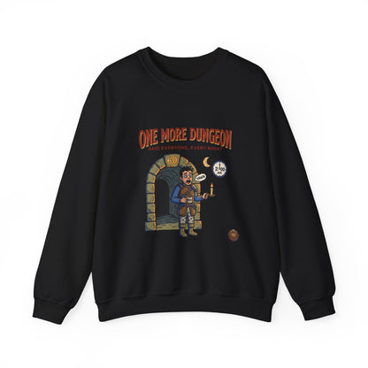 One More Dungeon Crewneck Sweatshirt — Gamer RPG Adventure Pullover