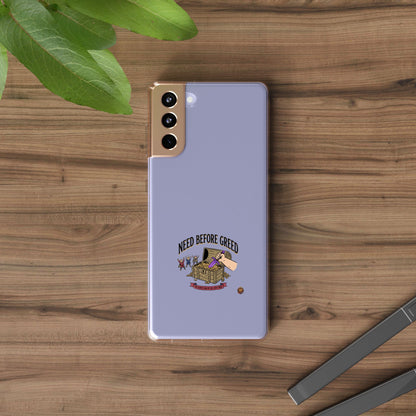Clear Phone Case — "Need Before Greed" Treasure Chest Design