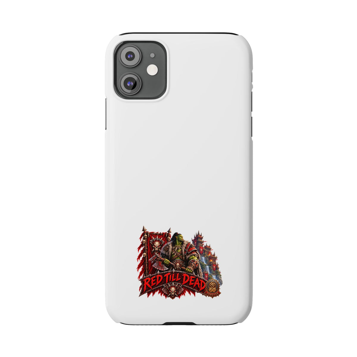 Slim Phone Case — “Red Till Dead” Vintage Horror Graphic
