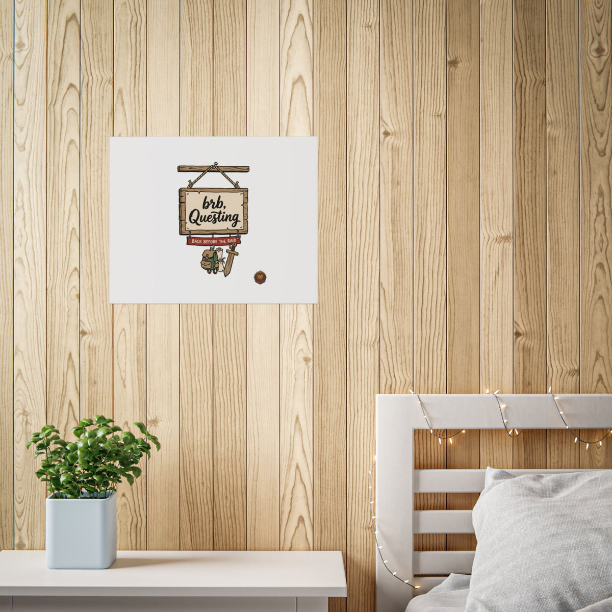 BRB Questing Poster — "Back Before the Raid" RPG Gaming Wall Art