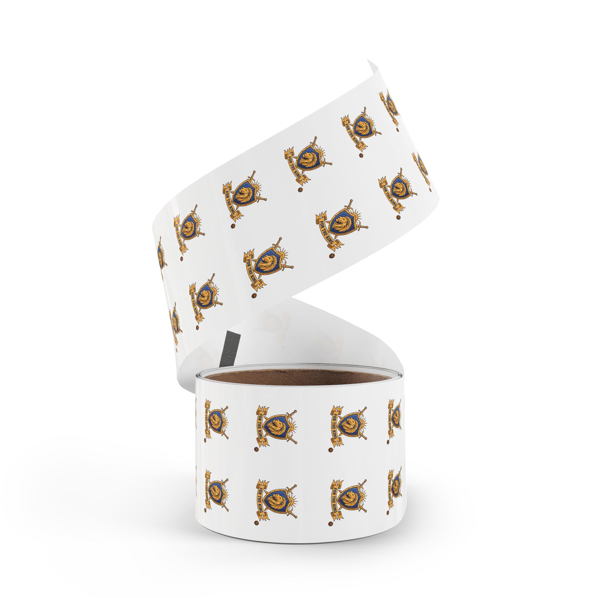 Round Sticker Roll — 'For The King' Lion Crest Label