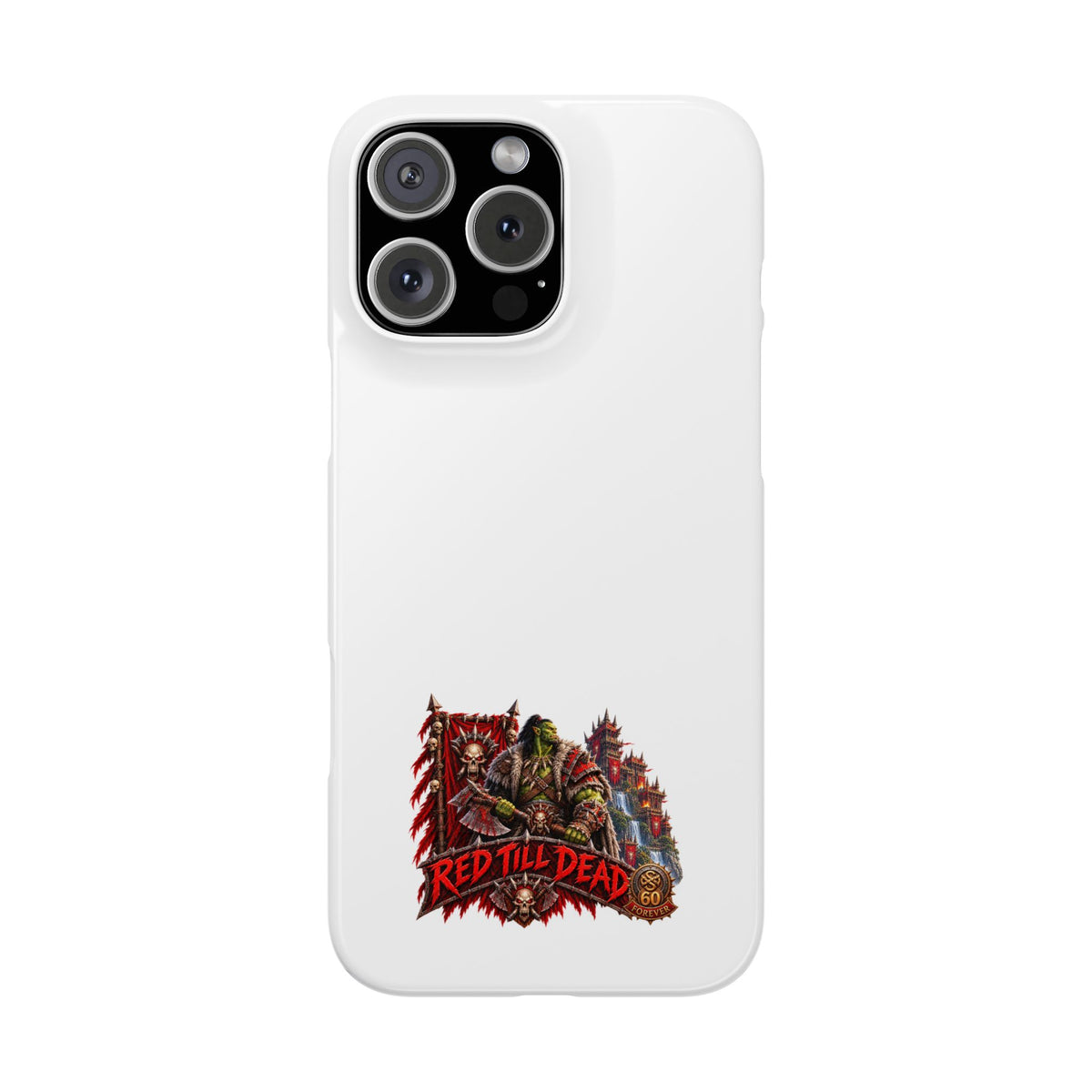 Slim Phone Case — “Red Till Dead” Vintage Horror Graphic