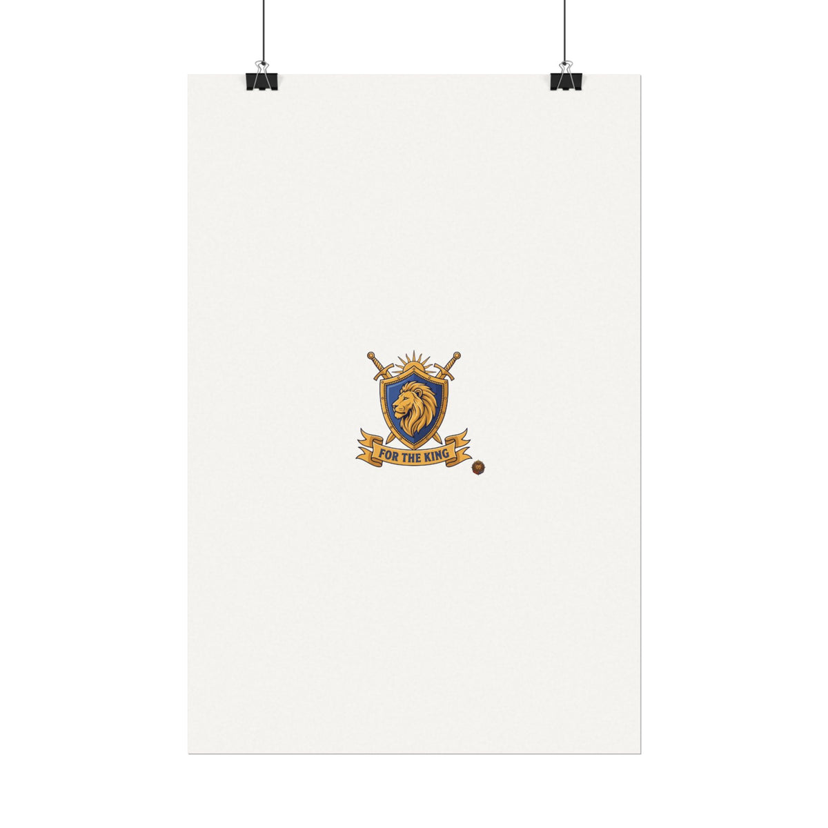 Lion Crest Watercolor Poster — 'Bow to the King' Matte Art Print