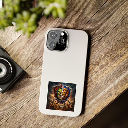 Slim Phone Case — Fantasy Shield Orc & Lion Crest "Sixty Forever"