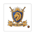 Square Sticker — 'For The King' Lion Crest Emblem