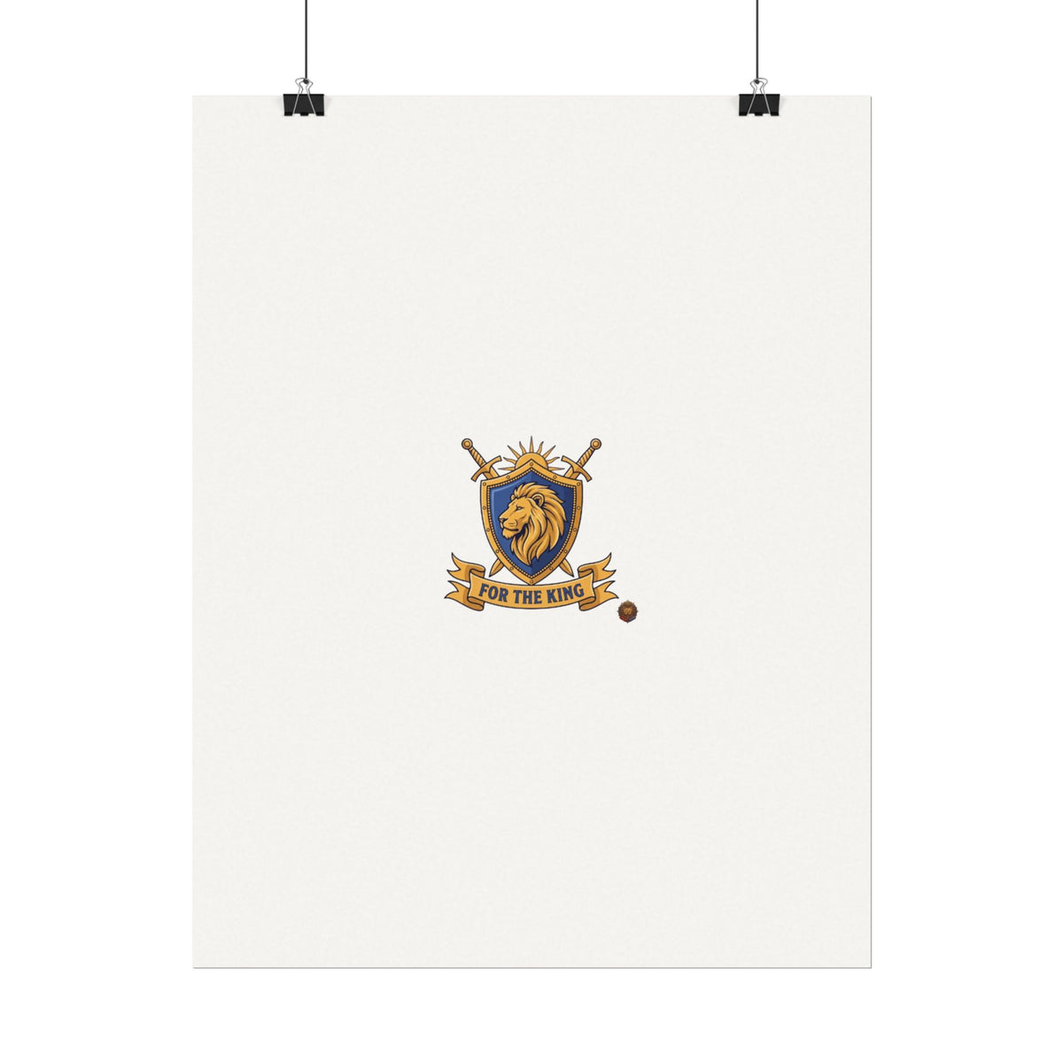 Lion Crest Watercolor Poster — 'Bow to the King' Matte Art Print