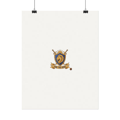 Lion Crest Watercolor Poster — 'Bow to the King' Matte Art Print