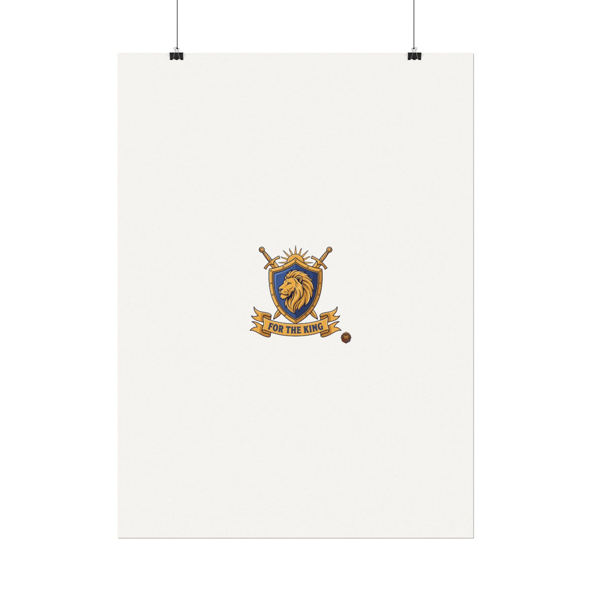 Lion Crest Watercolor Poster — 'Bow to the King' Matte Art Print