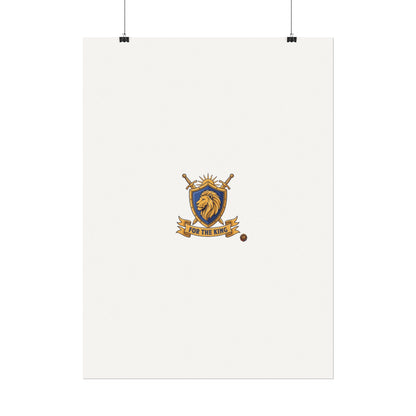 Lion Crest Watercolor Poster — 'Bow to the King' Matte Art Print