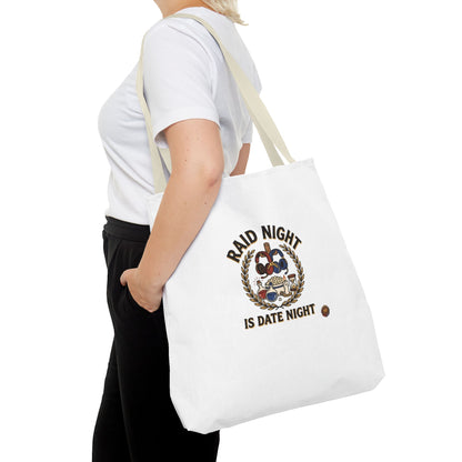 Raid Night Is Date Night Tote Bag — Military Police Themed Canvas Tote