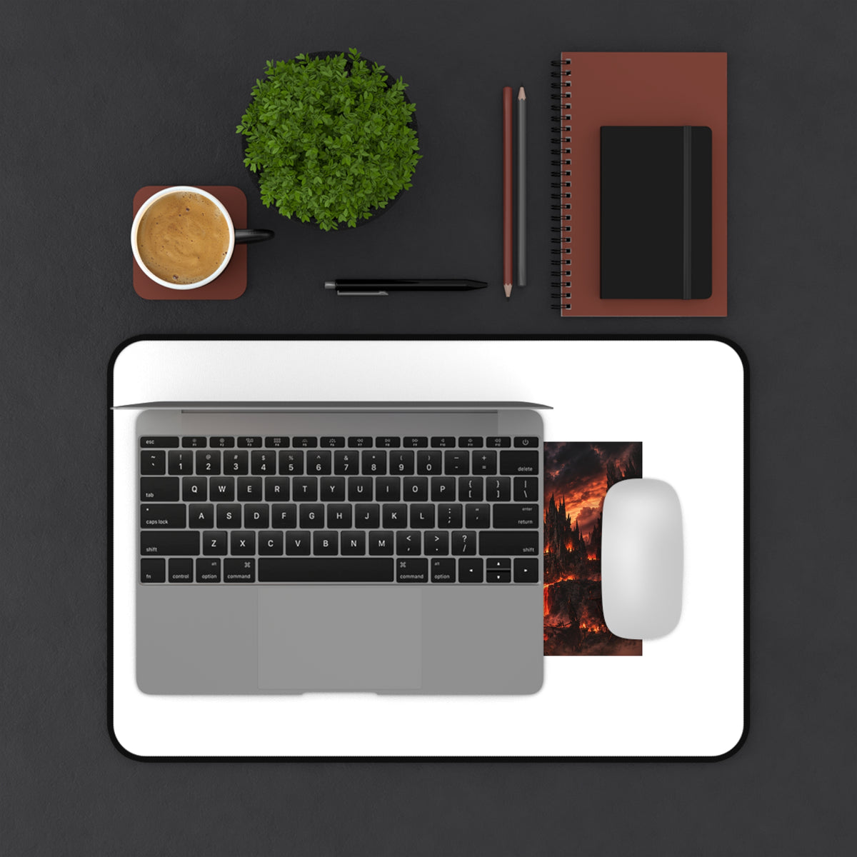 Dark Fantasy Desk Mat — 'Smit & Forever' Gothic Castle Gaming Mousepad