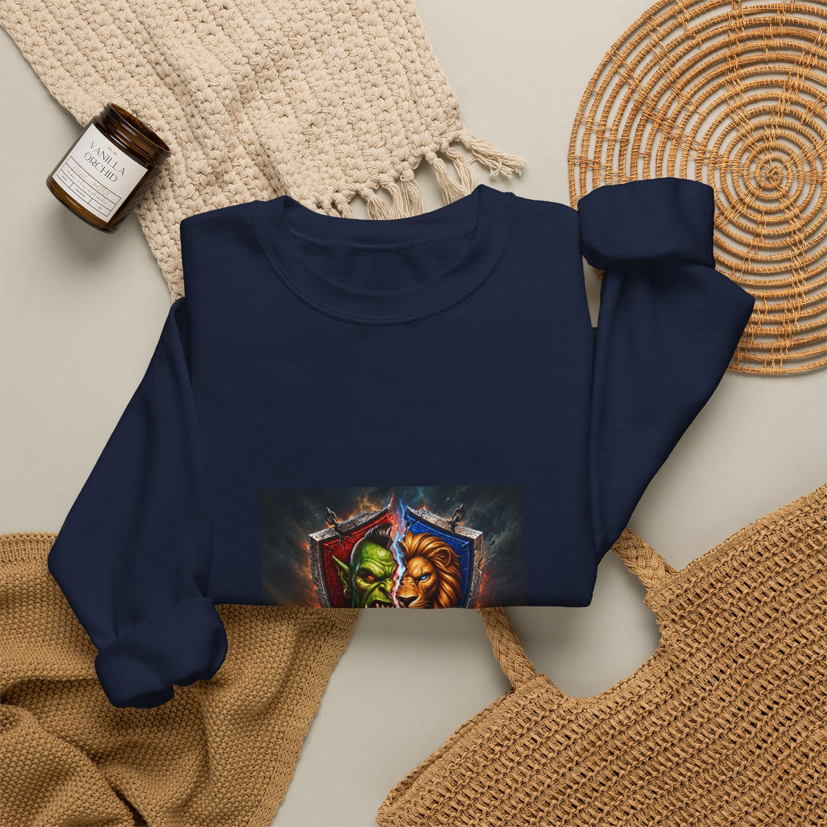 Fantasy Crest Crewneck Sweatshirt — "Forever" Shield Graphic