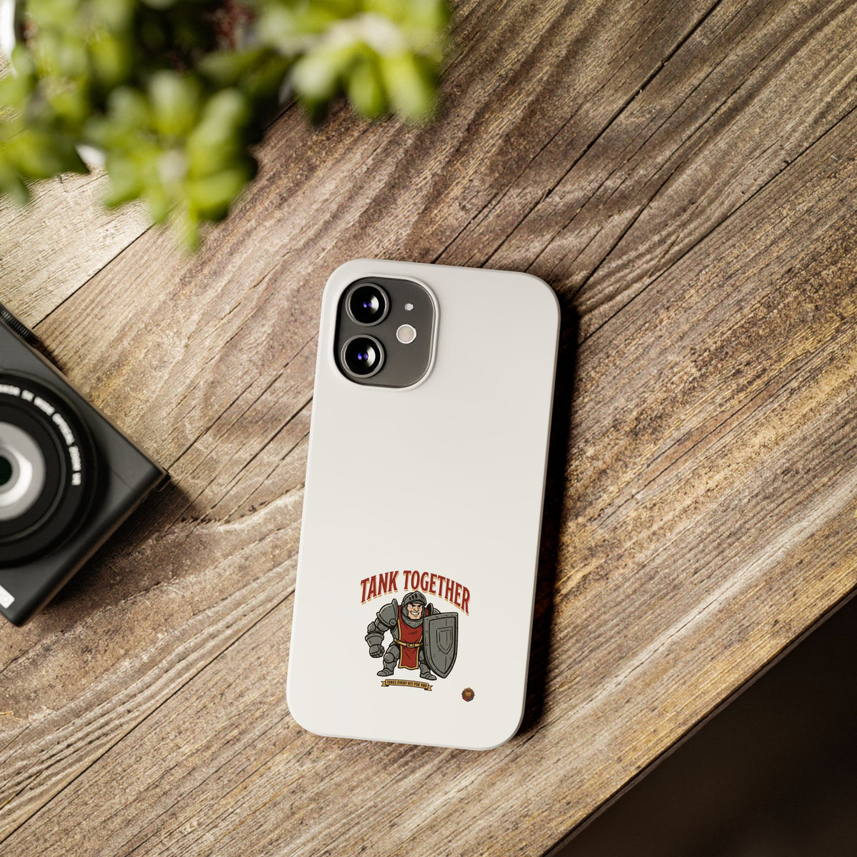 Slim Phone Case — "Tank Together" Medieval Tank Warrior Design