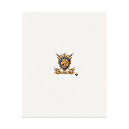 Lion Crest Watercolor Poster — 'Bow to the King' Matte Art Print