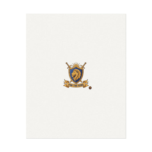 Lion Crest Watercolor Poster — 'Bow to the King' Matte Art Print