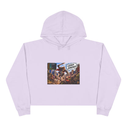 Crop Hoodie — 'Leeroy Jenkins!' Gaming Meme Cropped Hoodie
