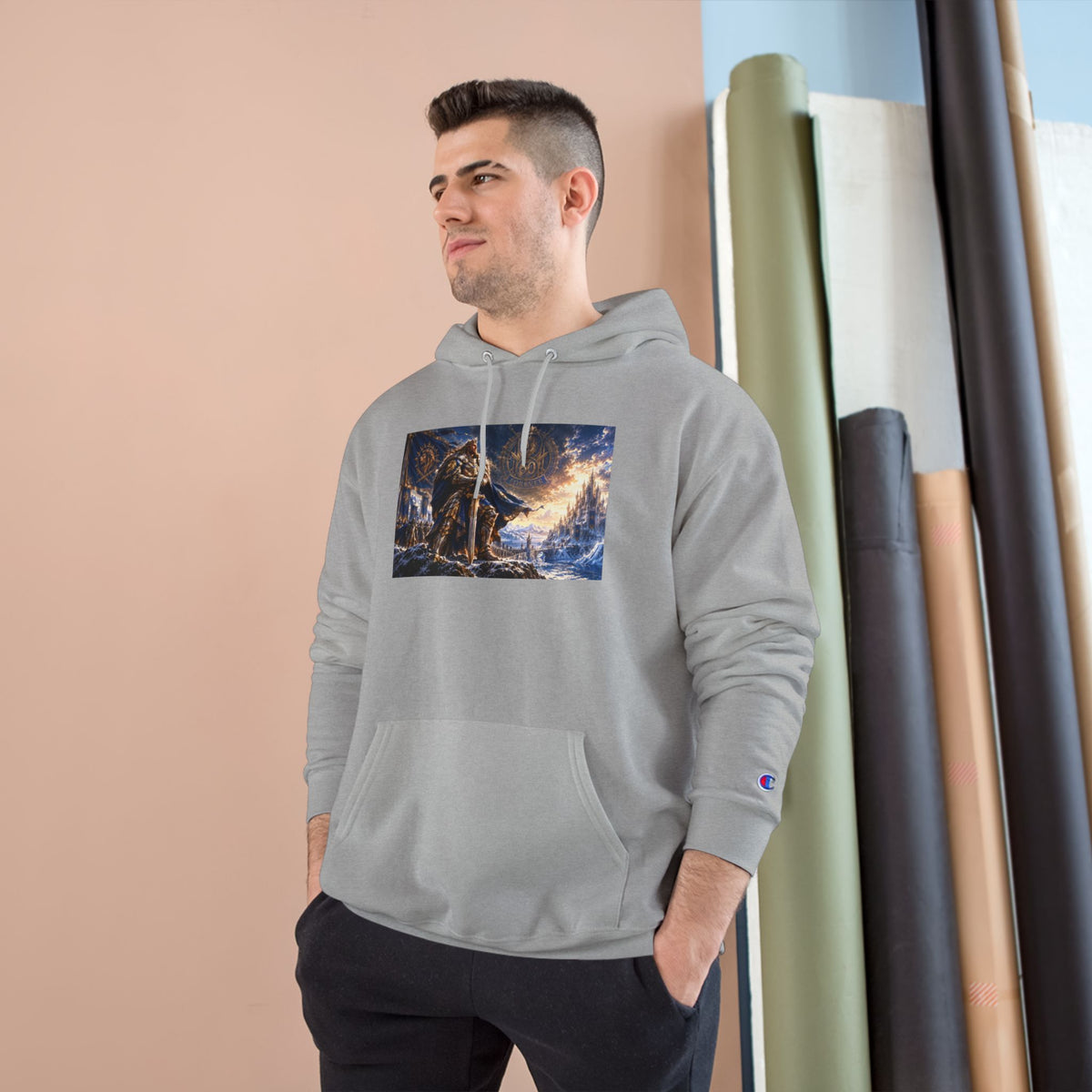 Viking Warrior Winter Hoodie – Norse Longship Battle Graphic