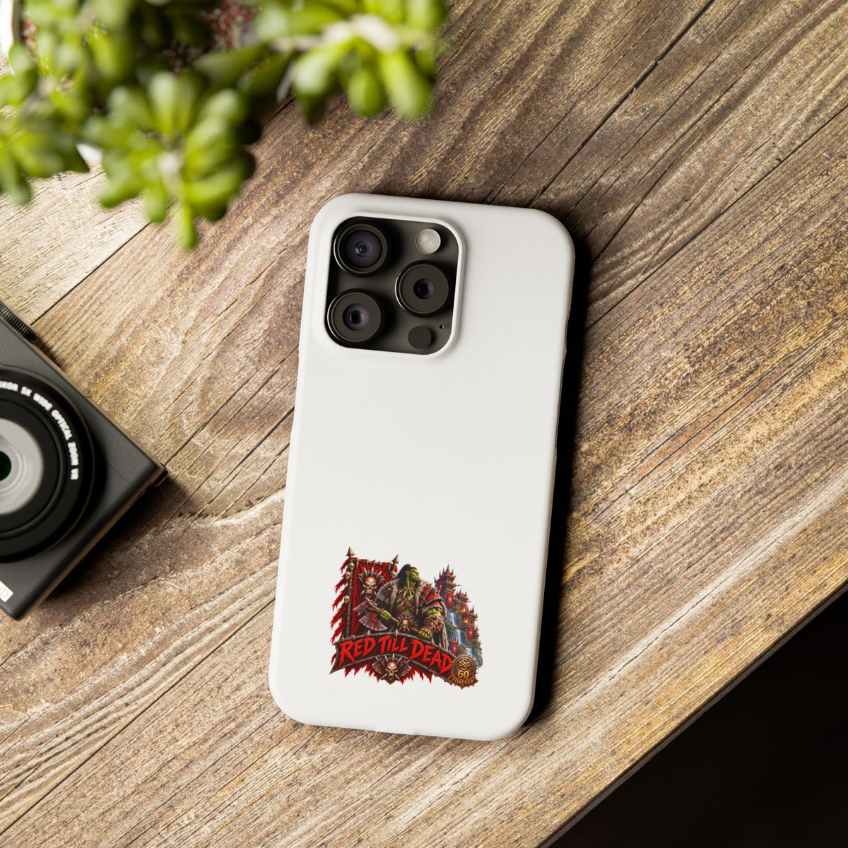 Slim Phone Case — “Red Till Dead” Vintage Horror Graphic
