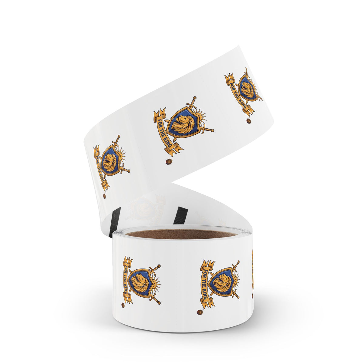 Round Sticker Roll — 'For The King' Lion Crest Label